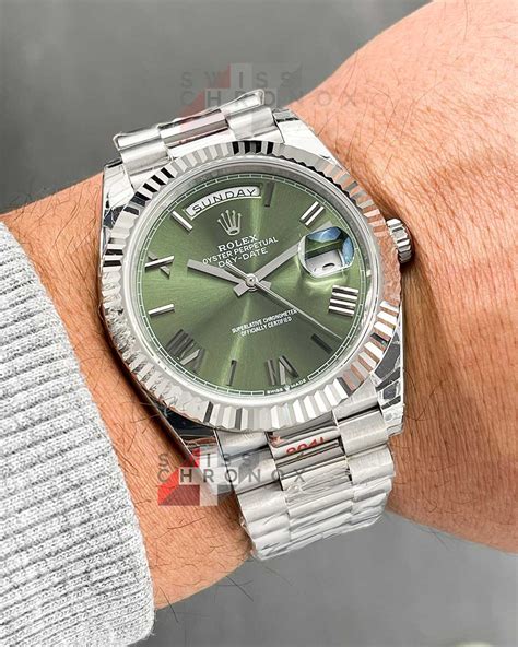 rolex 228239 green dial|rolex meteorite dial day date.